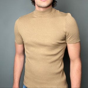 Zara man knit ribbed short sleeve